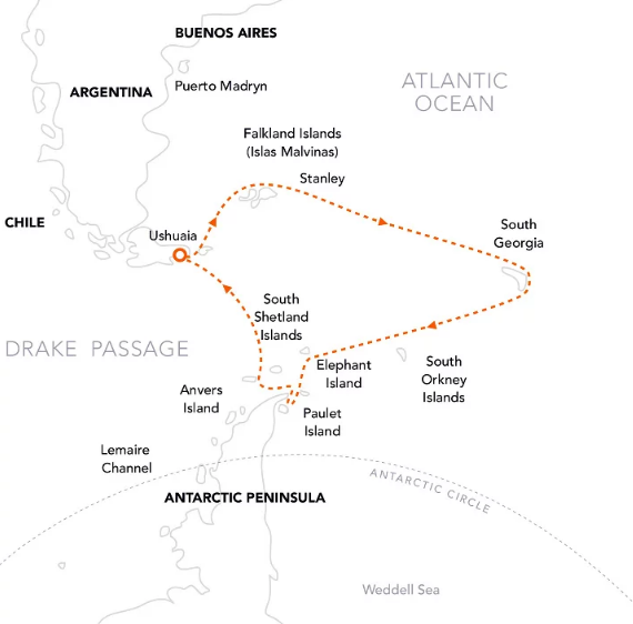 福克兰群岛，南乔治亚岛，南极半岛