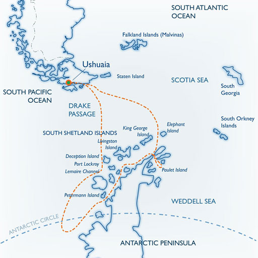 南极圈航线图