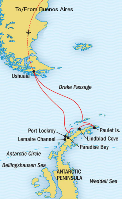 深度南极半岛航线图