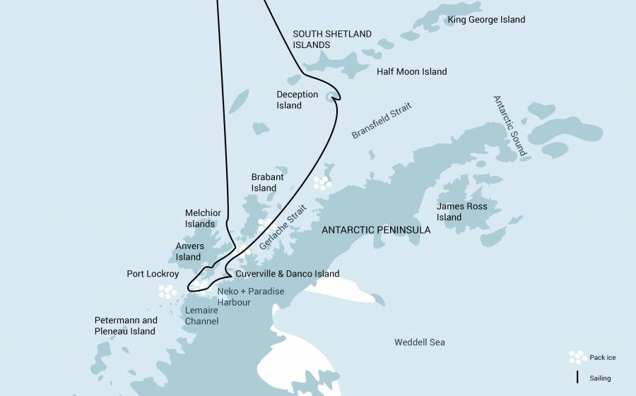 Antarctic Peninsula with South Shetland Islands