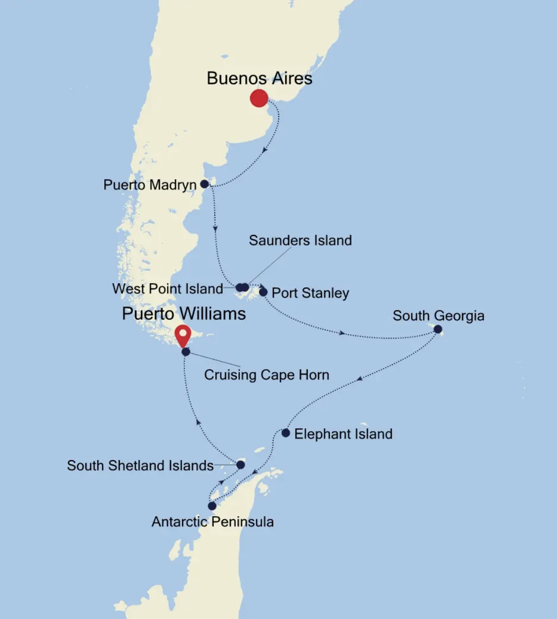 银海云彩南极三岛21天map
